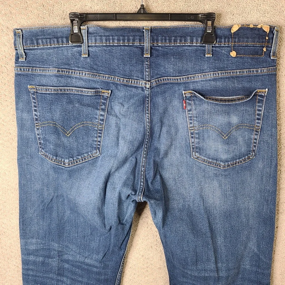 Levis Jeans Mens 42x30 Blue Athletic Taper Stretch Denim Dark Wash Cotton Blend